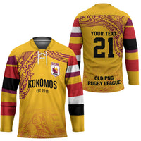 Queensland Papua New Guinea Custom Hockey Jersey All Gold Pacific PNG Tribal Style LT9 - Polynesian Pride