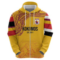 Queensland Papua New Guinea Custom Hoodie All Gold Pacific PNG Tribal Style