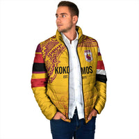 Queensland Papua New Guinea Custom Padded Jacket All Gold Pacific PNG Tribal Style - Polynesian Pride