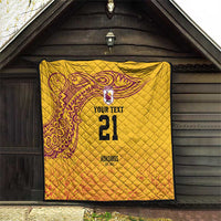 Queensland Papua New Guinea Custom Quilt All Gold Pacific PNG Tribal Style