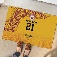 Queensland Papua New Guinea Custom Rubber Doormat All Gold Pacific PNG Tribal Style