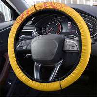 Queensland Papua New Guinea Steering Wheel Cover All Gold Pacific PNG Tribal Style LT9 - Polynesian Pride