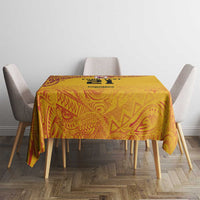 Queensland Papua New Guinea Custom Tablecloth All Gold Pacific PNG Tribal Style