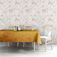 Queensland Papua New Guinea Custom Tablecloth All Gold Pacific PNG Tribal Style