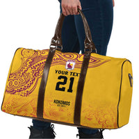 Queensland Papua New Guinea Custom Travel Bag All Gold Pacific PNG Tribal Style LT9 - Polynesian Pride