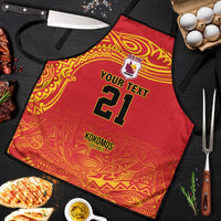 Queensland Papua New Guinea Custom Apron All Red Pacific PNG Tribal Style - Polynesian Pride