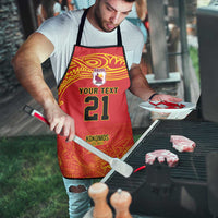 Queensland Papua New Guinea Custom Apron All Red Pacific PNG Tribal Style - Polynesian Pride