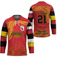 Queensland Papua New Guinea Custom Hockey Jersey All Red Pacific PNG Tribal Style LT9 - Polynesian Pride