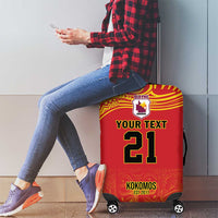 Queensland Papua New Guinea Custom Luggage Cover All Red Pacific PNG Tribal Style