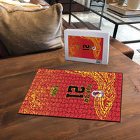 Queensland Papua New Guinea Custom Puzzle All Red Pacific PNG Tribal Style - Polynesian Pride