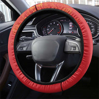 Queensland Papua New Guinea Steering Wheel Cover All Red Pacific PNG Tribal Style LT9 - Polynesian Pride