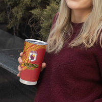 Queensland Papua New Guinea Custom Tumbler Cup All Red Pacific PNG Tribal Style LT9 - Polynesian Pride