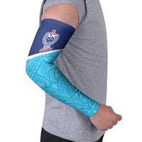 Queensland Samoa Custom Arm Sleeves Blue Pacific Polynesian Tribal Pattern LT9 - Polynesian Pride