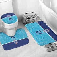 Queensland Samoa Custom Bathroom Set Blue Pacific Polynesian Tribal Pattern - Polynesian Pride