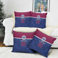 Queensland Samoa Custom Pillow Cover Maroon-Blue Pacific Polynesian Tribal Pattern LT9 - Polynesian Pride