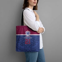 Queensland Samoa Custom Tote Bag Maroon-Blue Pacific Polynesian Tribal Pattern LT9 - Polynesian Pride