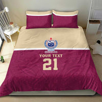 Queensland Samoa Custom Bedding Set Maroon Pacific Polynesian Tribal Pattern