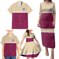 Queensland Samoa Custom Family Matching Puletasi and Hawaiian Shirt Maroon Pacific Polynesian Tribal Pattern