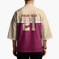 Queensland Samoa Custom Kimono Maroon Pacific Polynesian Tribal Pattern - Polynesian Pride