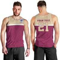 Queensland Samoa Custom Men Tank Top Maroon Pacific Polynesian Tribal Pattern