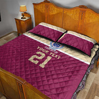 Queensland Samoa Custom Quilt Bed Set Maroon Pacific Polynesian Tribal Pattern