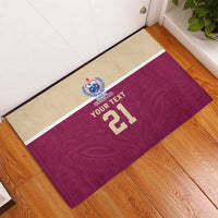 Queensland Samoa Custom Rubber Doormat Maroon Pacific Polynesian Tribal Pattern