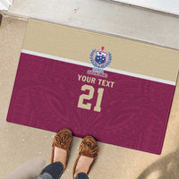 Queensland Samoa Custom Rubber Doormat Maroon Pacific Polynesian Tribal Pattern