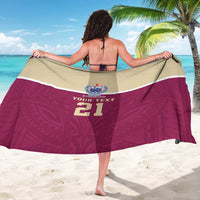 Queensland Samoa Custom Sarong Maroon Pacific Polynesian Tribal Pattern LT9 - Polynesian Pride