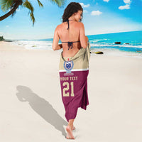 Queensland Samoa Custom Sarong Maroon Pacific Polynesian Tribal Pattern LT9 - Polynesian Pride