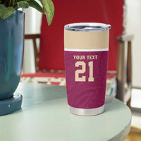 Queensland Samoa Custom Tumbler Cup Maroon Pacific Polynesian Tribal Pattern LT9 - Polynesian Pride
