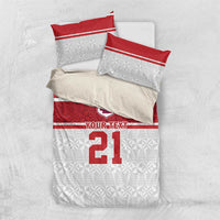 Queensland Tonga Custom Bedding Set QLD with Tongan Ngatu Pattern LT9 US Twin 172cm x 218cm Red - Polynesian Pride