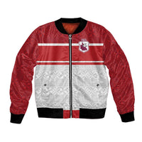 Queensland Tonga Custom Bomber Jacket QLD with Tongan Ngatu Pattern