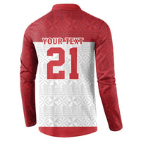 Queensland Tonga Custom Button Sweatshirt QLD with Tongan Ngatu Pattern