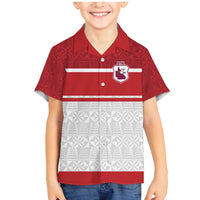 Queensland Tonga Custom Family Matching Mermaid Dress and Hawaiian Shirt QLD with Tongan Ngatu Pattern LT9 Son's Shirt Red - Polynesian Pride