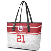 Queensland Tonga Custom Leather Tote Bag QLD with Tongan Ngatu Pattern
