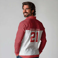 Queensland Tonga Custom Long Sleeve Polo Shirt QLD with Tongan Ngatu Pattern