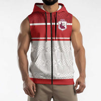Queensland Tonga Custom Sleeveless Zip Hoodie QLD with Tongan Ngatu Pattern LT9 - Polynesian Pride