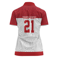 Queensland Tonga Custom Women Polo Shirt QLD with Tongan Ngatu Pattern