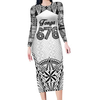 Personalised Tonga 676 Family Matching Long Sleeve Bodycon Dress and Hawaiian Shirt Tribal Kupesi Ngatu Unique