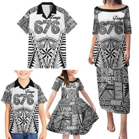 Personalised Tonga 676 Family Matching Puletasi and Hawaiian Shirt Tribal Kupesi Ngatu Unique