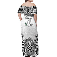 Personalised Tonga 676 Off Shoulder Maxi Dress Tribal Kupesi Ngatu Unique LT9 - Polynesian Pride