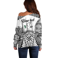 Personalised Tonga 676 Off Shoulder Sweater Tribal Kupesi Ngatu Unique LT9 - Polynesian Pride