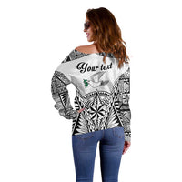 Personalised Tonga 676 Off Shoulder Sweater Tribal Kupesi Ngatu Unique LT9 - Polynesian Pride