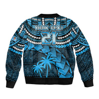 Custom Fiji Rugby Bomber Jacket Go Fijian Tapa Arty with World Cup Vibe LT9 - Polynesian Pride