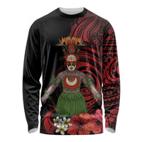Huli Wigmen Tribe Hela Province Long Sleeve Shirt Papua New Guinea Indigenous Pattern LT9 Unisex Black - Polynesian Pride