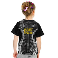 Independen Stet bilong Papua Niugini 1975 Kid T Shirt Black Tribal Papua New Guinea Province Flag LT9 - Polynesian Pride