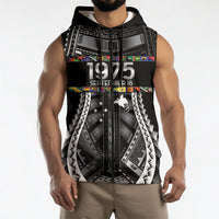Independen Stet bilong Papua Niugini 1975 Sleeveless Zip Hoodie Black Tribal Papua New Guinea Province Flag LT9 - Polynesian Pride