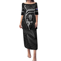 New Zealand Aotearoa Rugby Puletasi Black Fern Maori Tribal Sporty Style LT9 Long Dress Black - Polynesian Pride