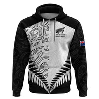 Custom New Zealand Rugby Hoodie Proud Aoteroa Stylised Maori Koru LT9 Pullover Hoodie Black - Polynesian Pride