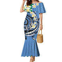 FSM Kosrae Polynesian Shark Tattoo Personalised Family Matching Mermaid Dress and Hawaiian Shirt